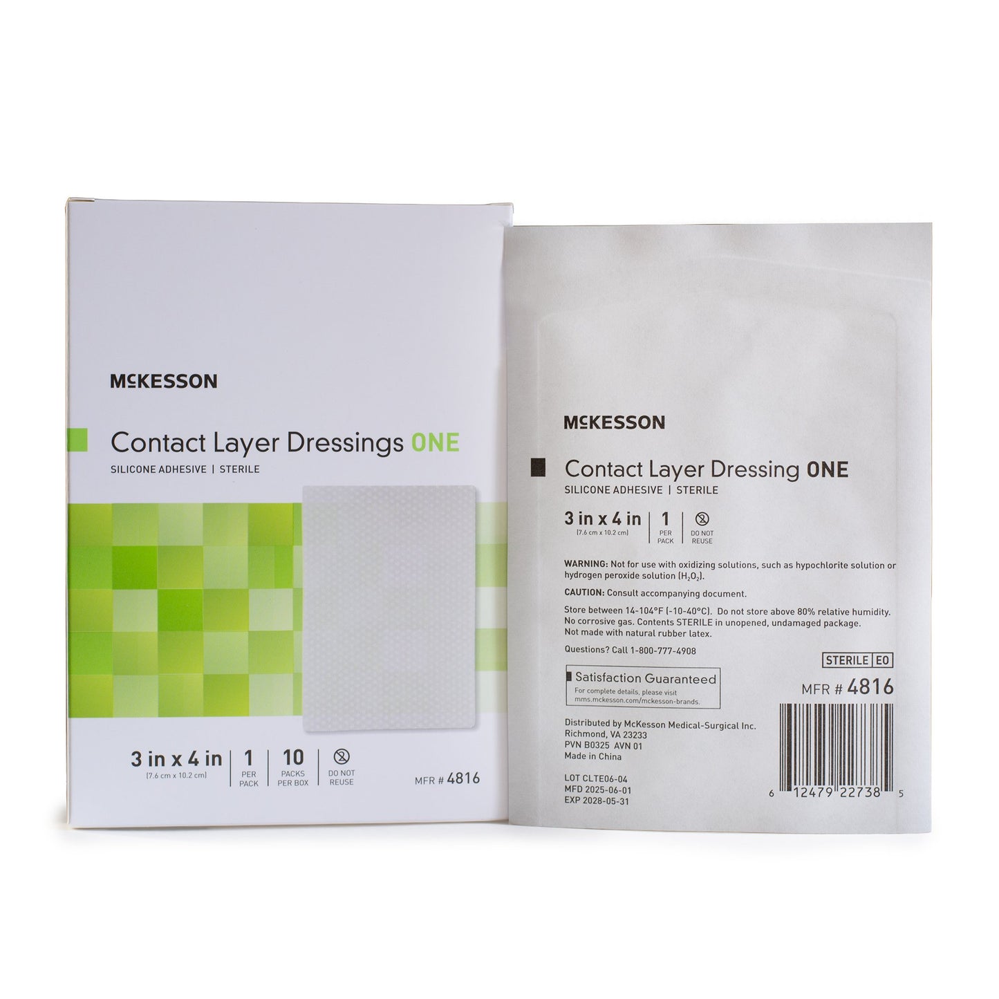 McKesson Silicone Wound Contact Layer Dressing, 3 x 4 Inch