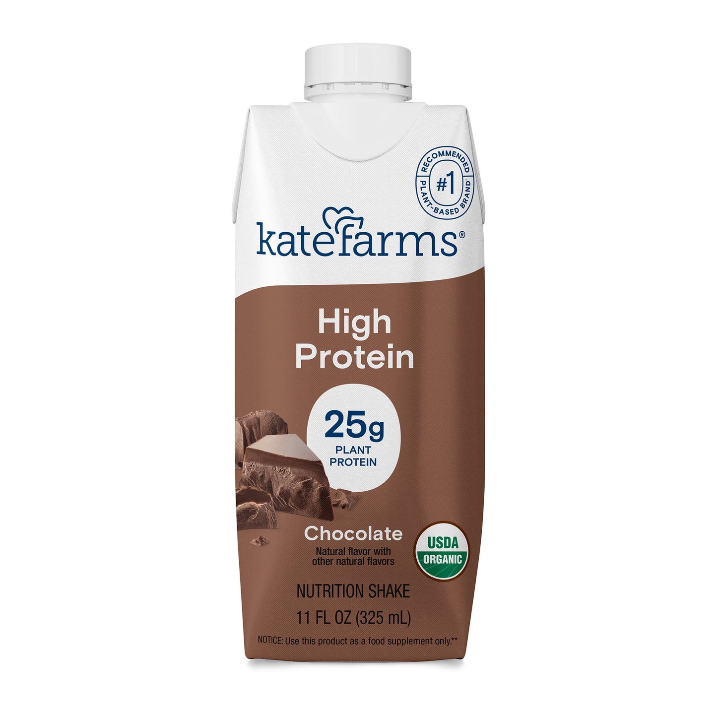 Oral Supplement Kate Farms High Protein Chocolate Flavor Liquid 11 oz. Carton