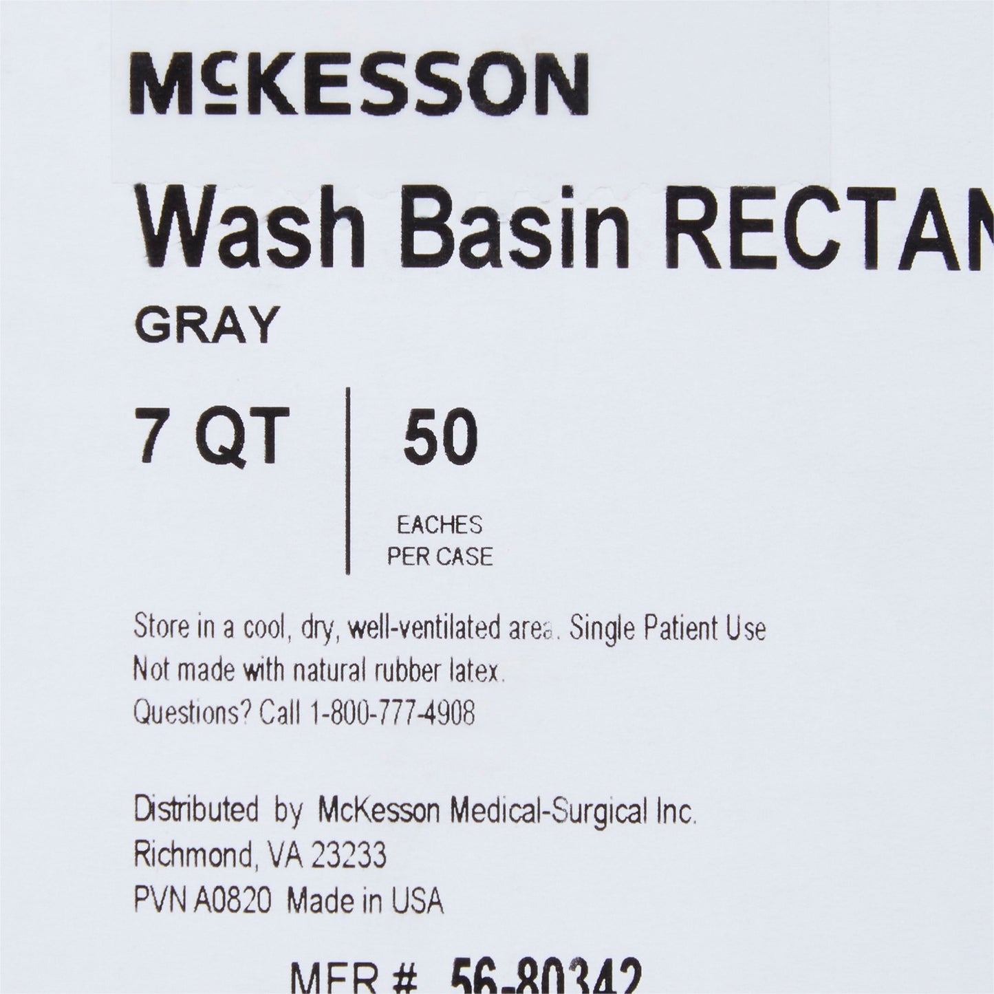BASIN, WASH GRAPHITE RECTANGLE7QT (50/CS)