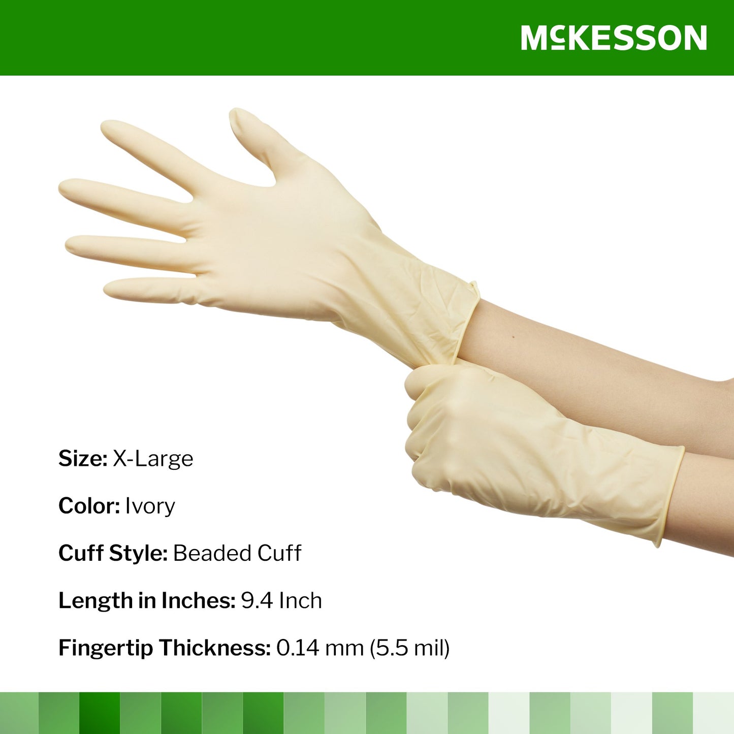 McKesson Confiderm® Latex Exam Glove, Extra Large, Ivory