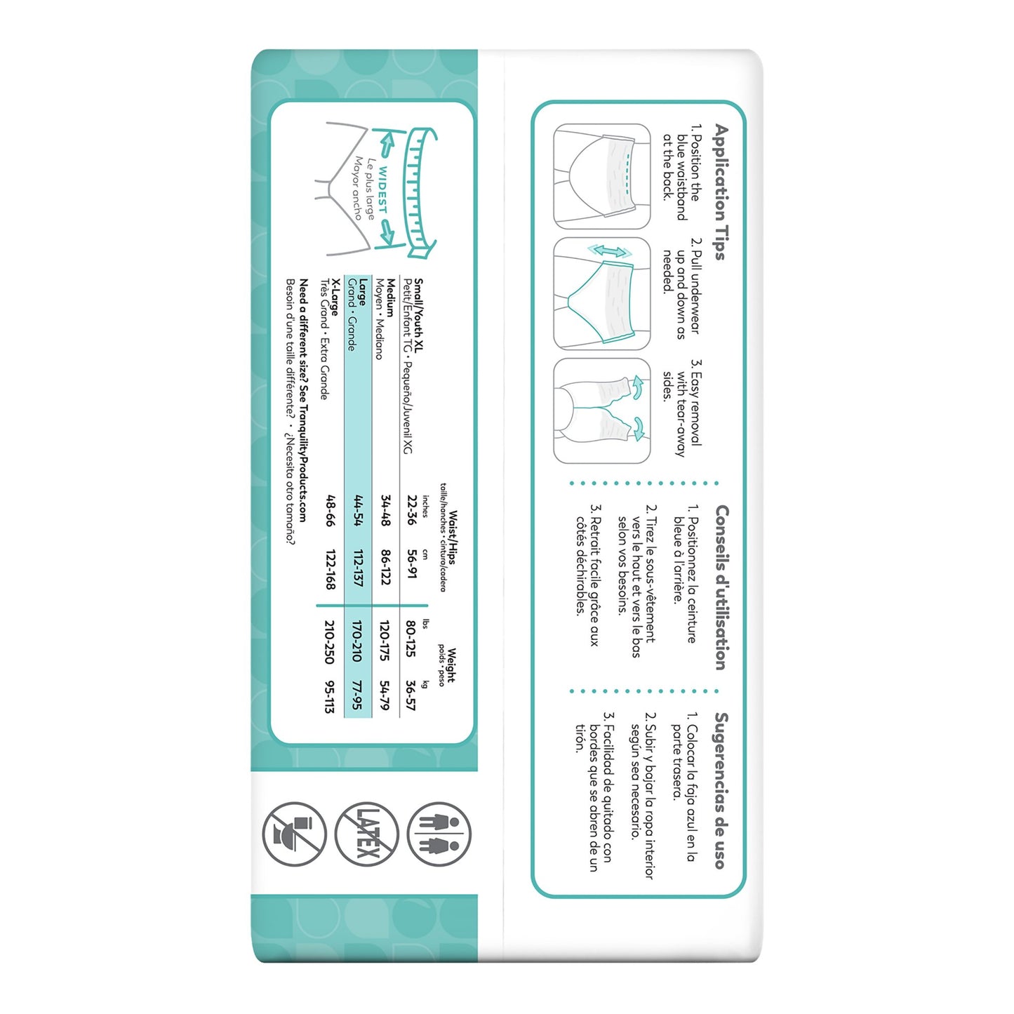 UNDERWEAR, ABSRB TRANQUILITY ESSENT DISP LG (25/BG 4BG/CS)