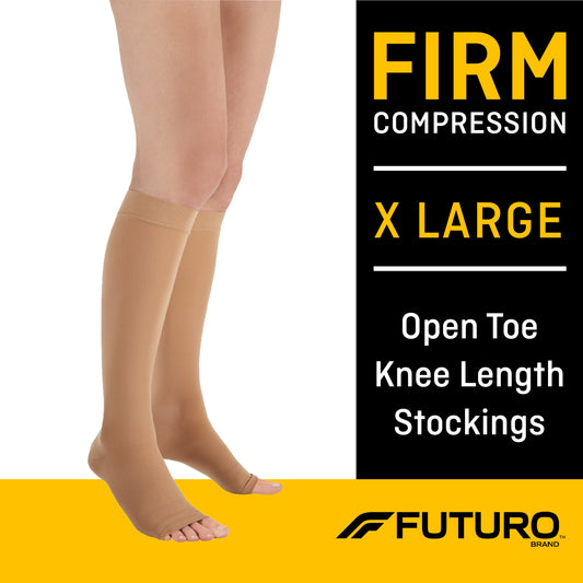 Compression Stocking 3M™ Futuro Knee High X-Large Beige Open Toe
