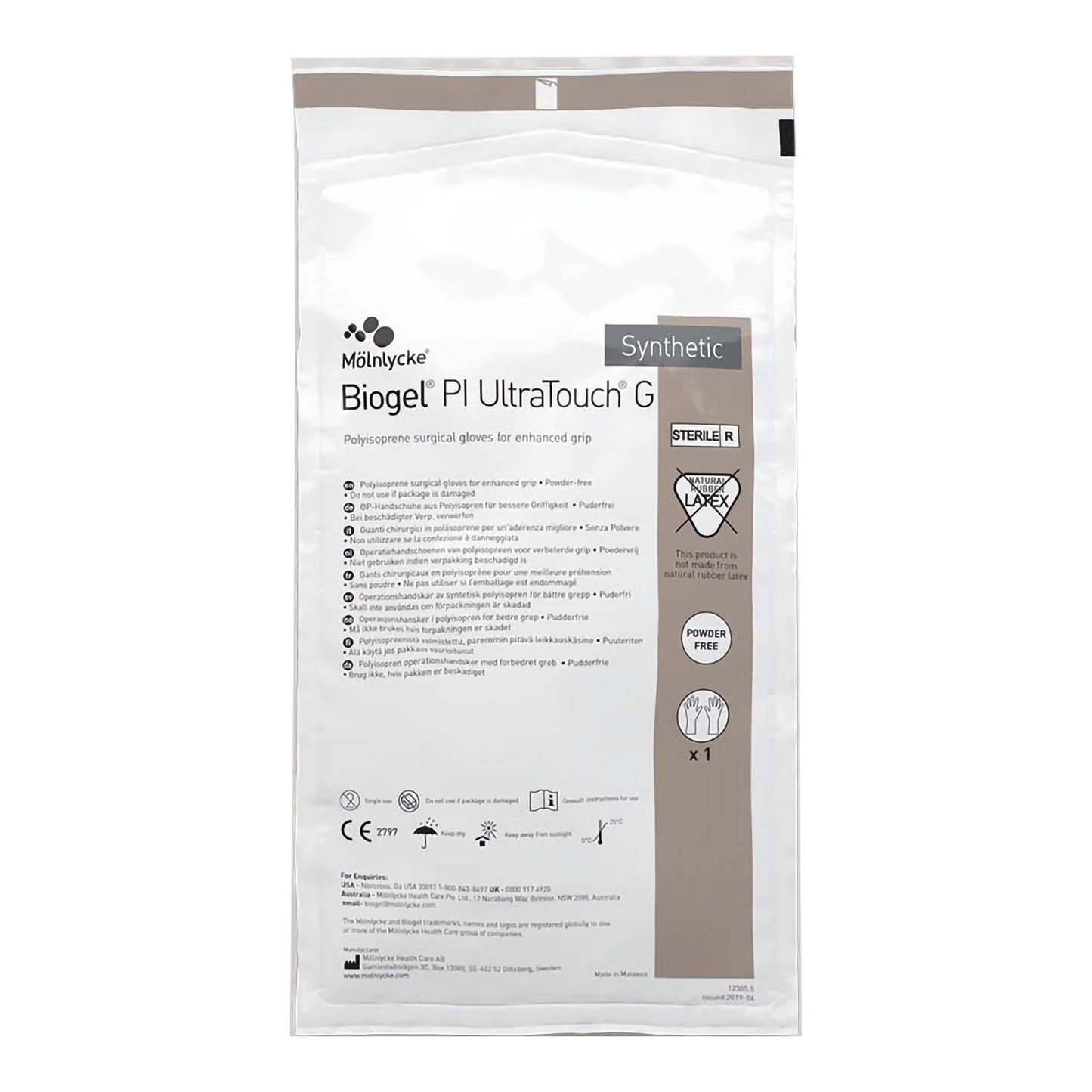 Biogel® PI UltraTouch™ G Polyisoprene Surgical Glove, Size 7.5, Straw
