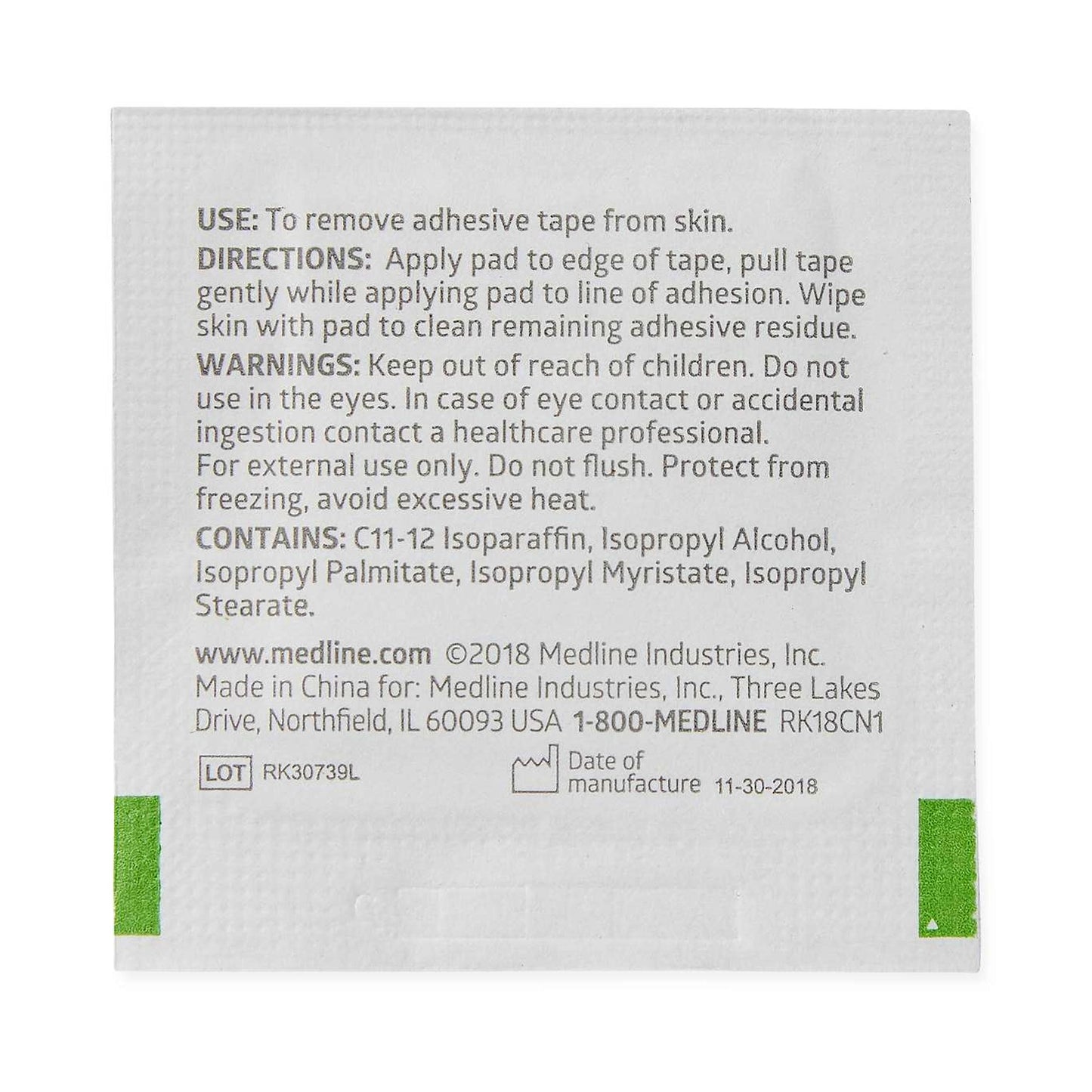 PAD, ADHESIVE REMOVER (100/BX 10BX/CS)
