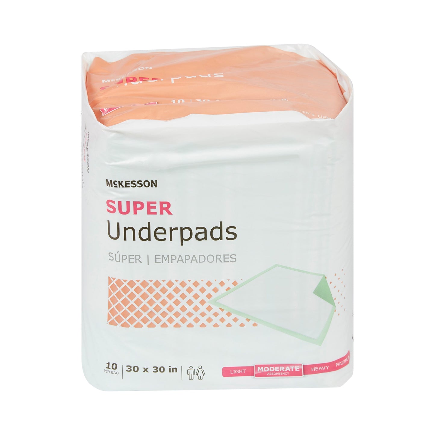 UNDERPAD, MODERATE ABSRB 30X30(10/BG 15BG/CS)