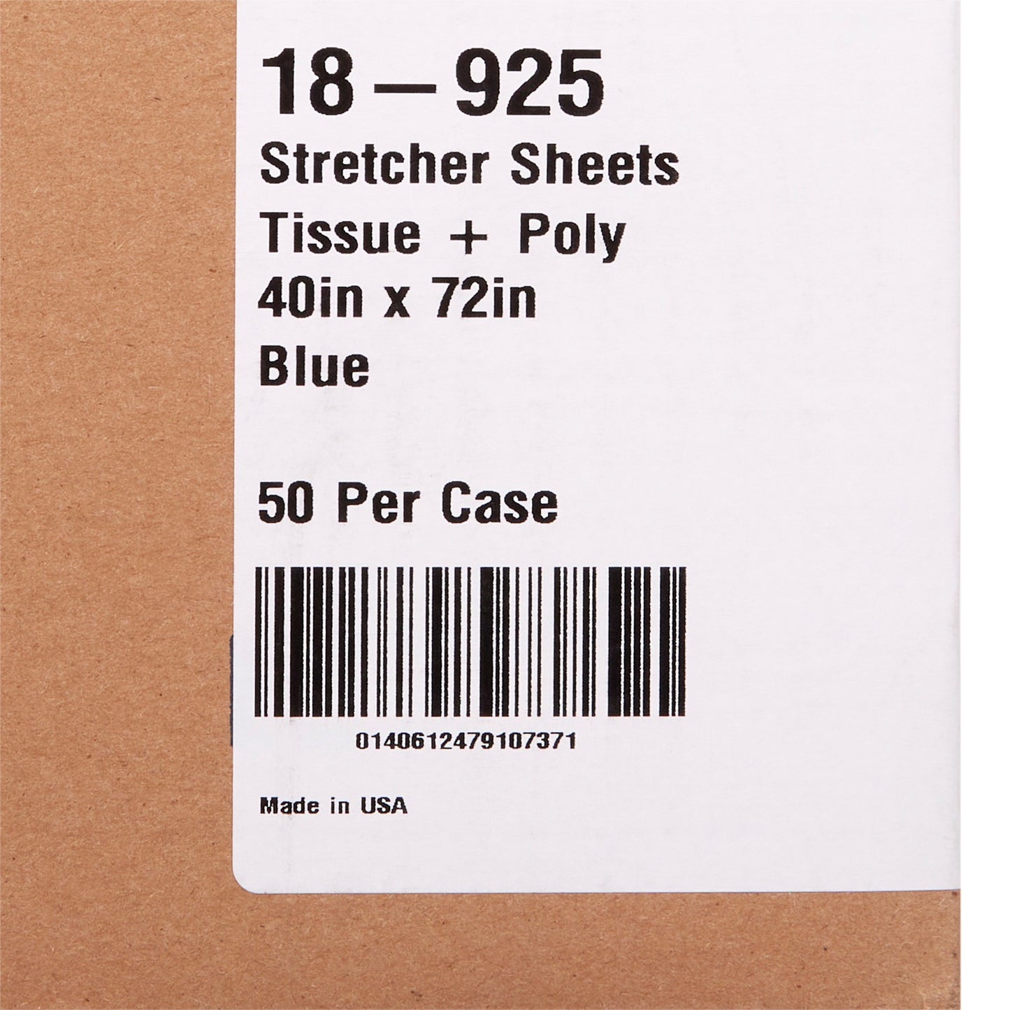 SHEET, STRETCHER 2PLY/POLY BLU40X72 (50/CS)