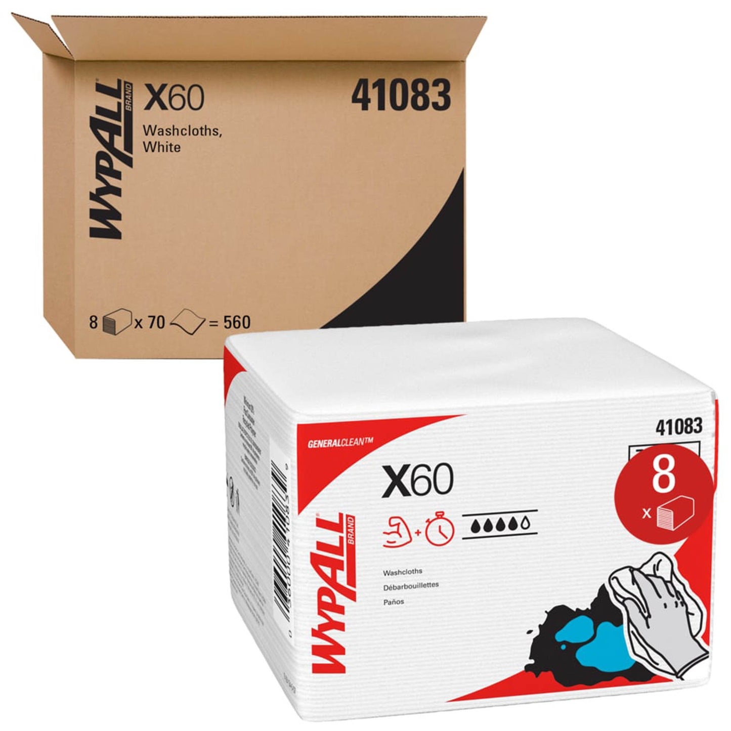 WIPER, DRY WYPALL CLTH LTWT WHT 12.5X10 (70/PK 8PK/CS