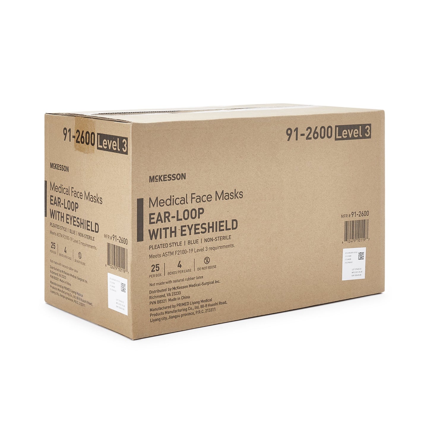 MASK, PROC W/EYESHLD LOOPS ASTM3 ANTIFOG (25/BX 4BX/CS)