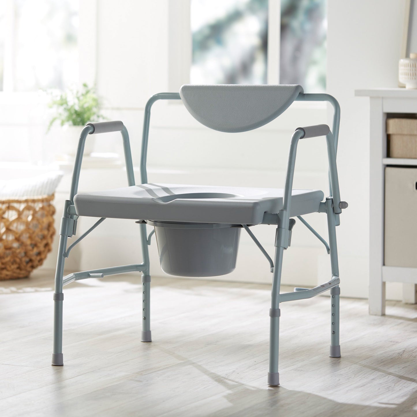 COMMODE, NON-FOLDING HD W/DRP ARM 1000LBS