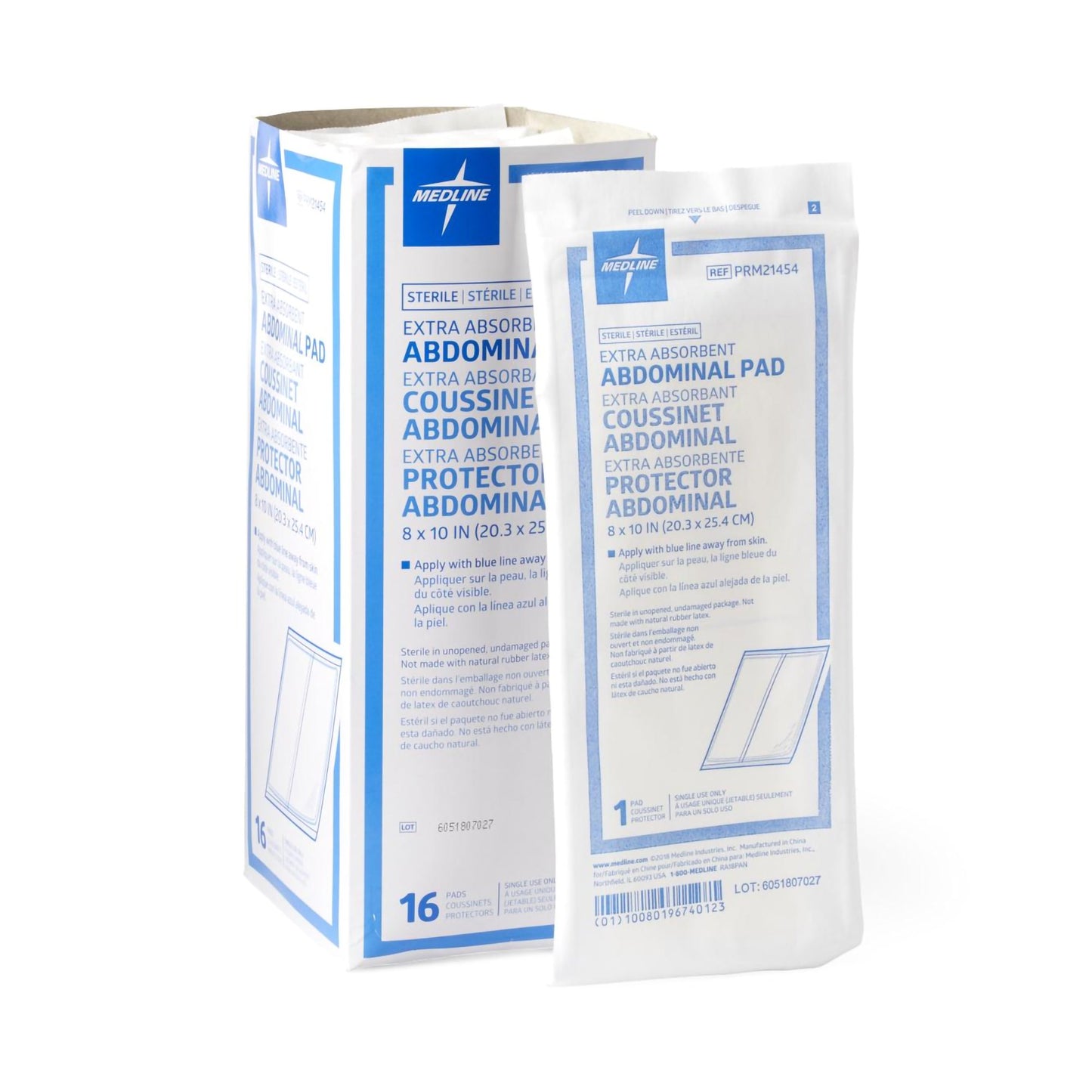 Caring® Sterile Abdominal Pad, 8 x 10 Inch