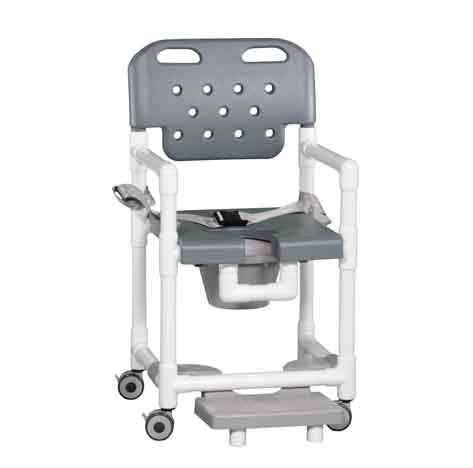 Elite Shower Chair Commode with Slideout Footrest and Safety Belt