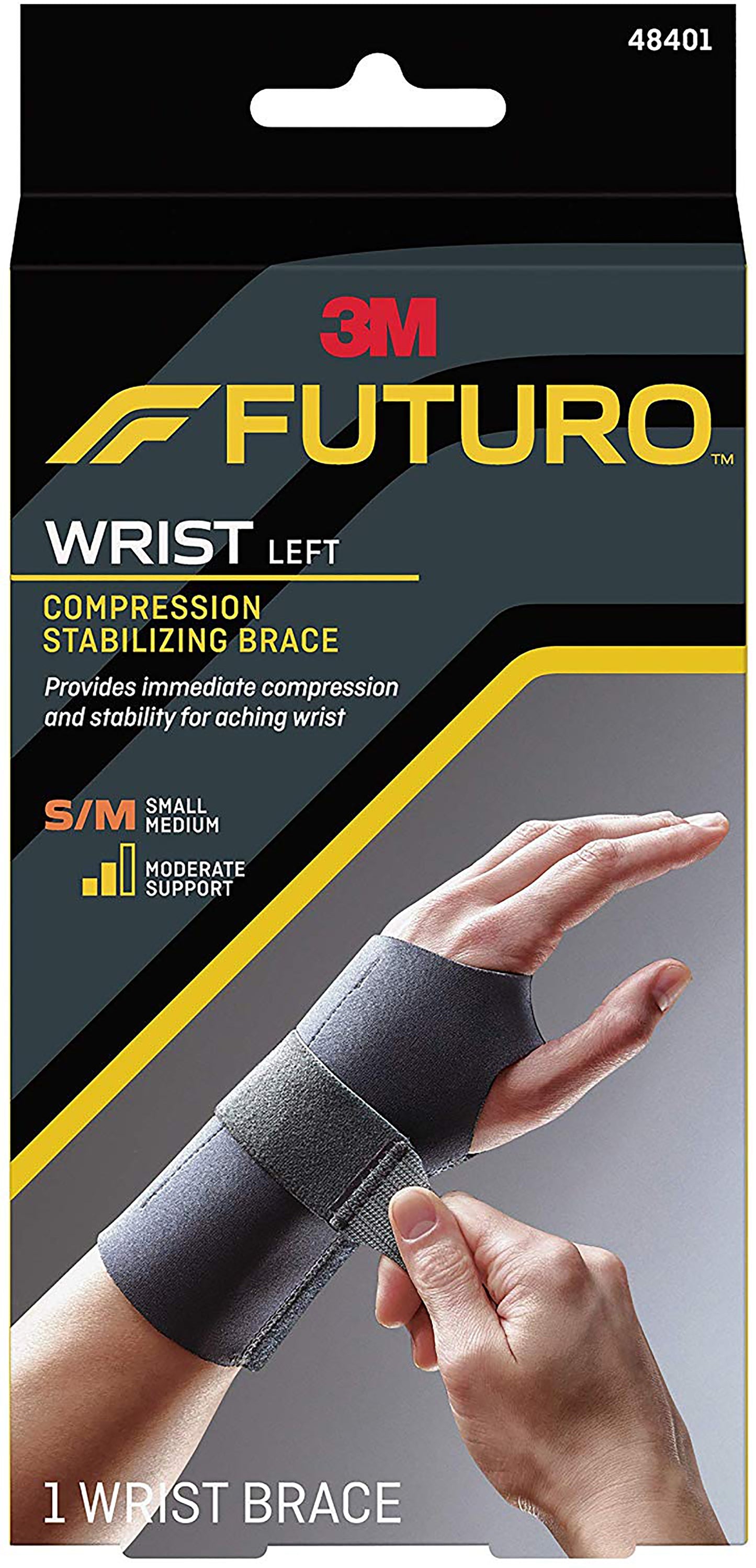 WRIST SUPPORT, COMPRESSION LT HND SM/MED (12/CS 3M