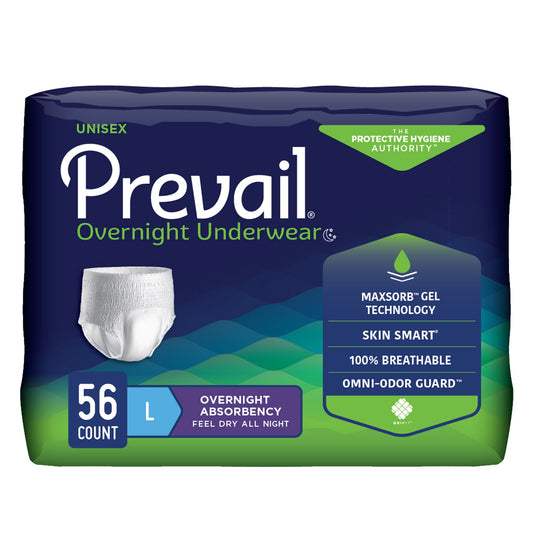 UNDERWEAR, OVERNIGHT PROT PREVAIL LG 44-58" (14/PK 4PK/CS)