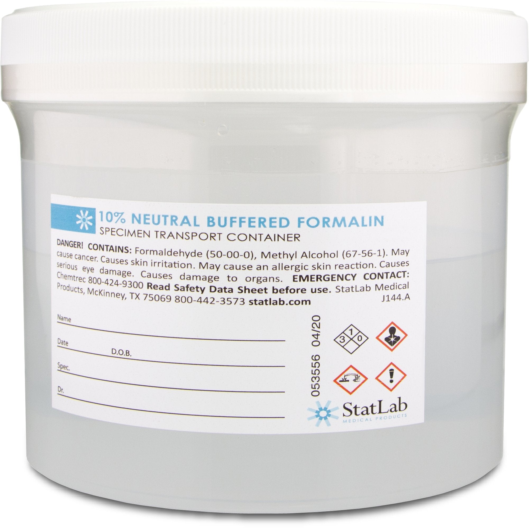 StatLab Prefilled Formalin Container, 500 mL Fill in 1,000 mL – Family ...