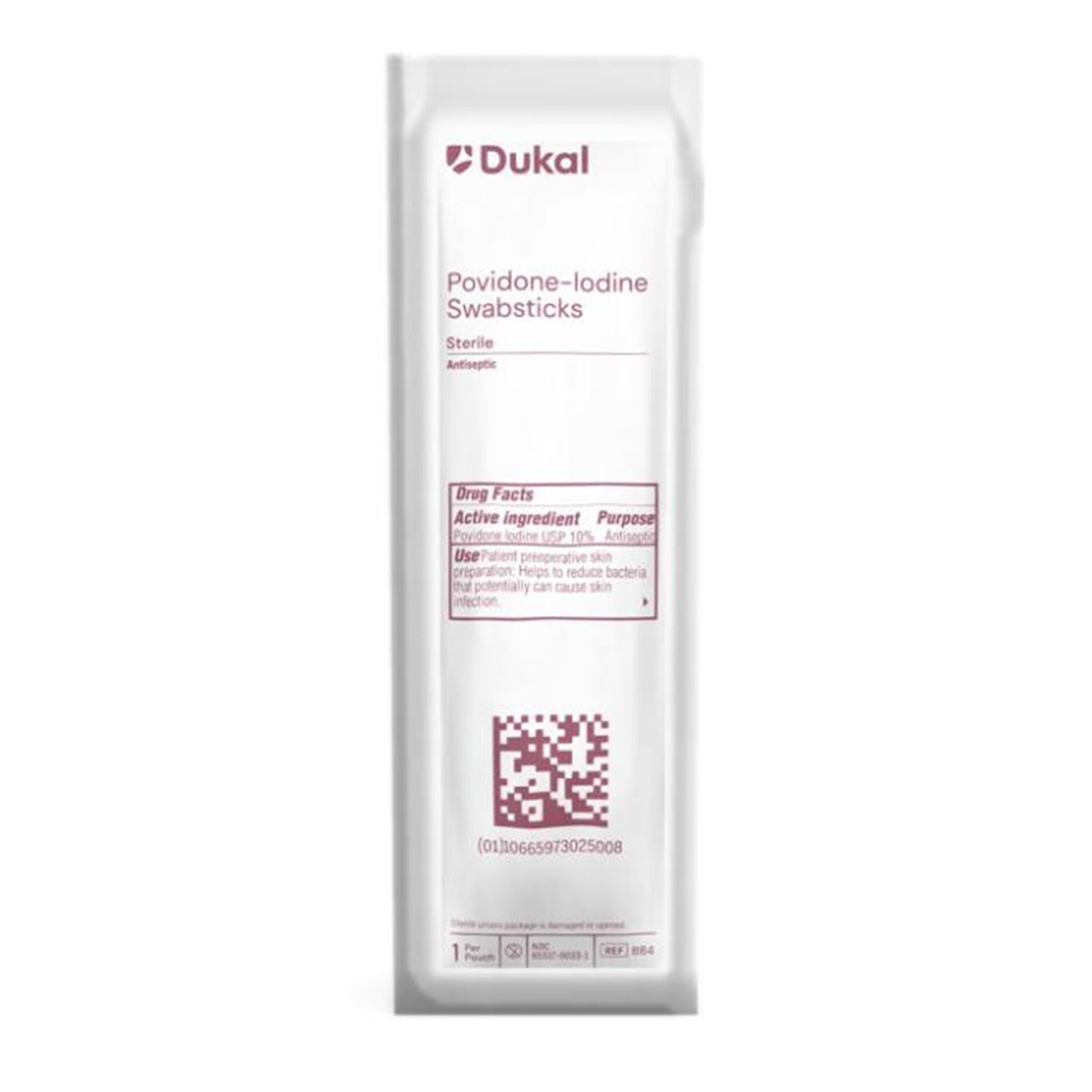 Dukal Povidone-Iodine Impregnated Swabstick, 4 Inch