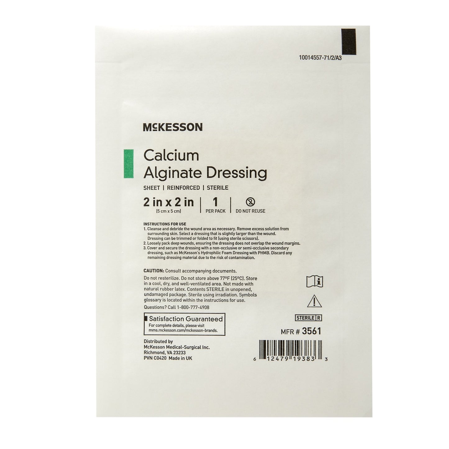 DRESSING, CALCIUM ALGINATE SHEET 2"X2" (10/BX 10BX/CS)