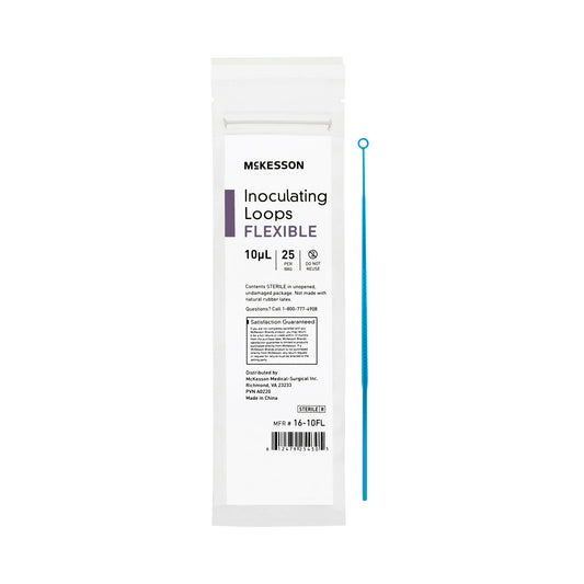 McKesson Inoculating Loop, Light Blue, 10 µL, 20 cm Length