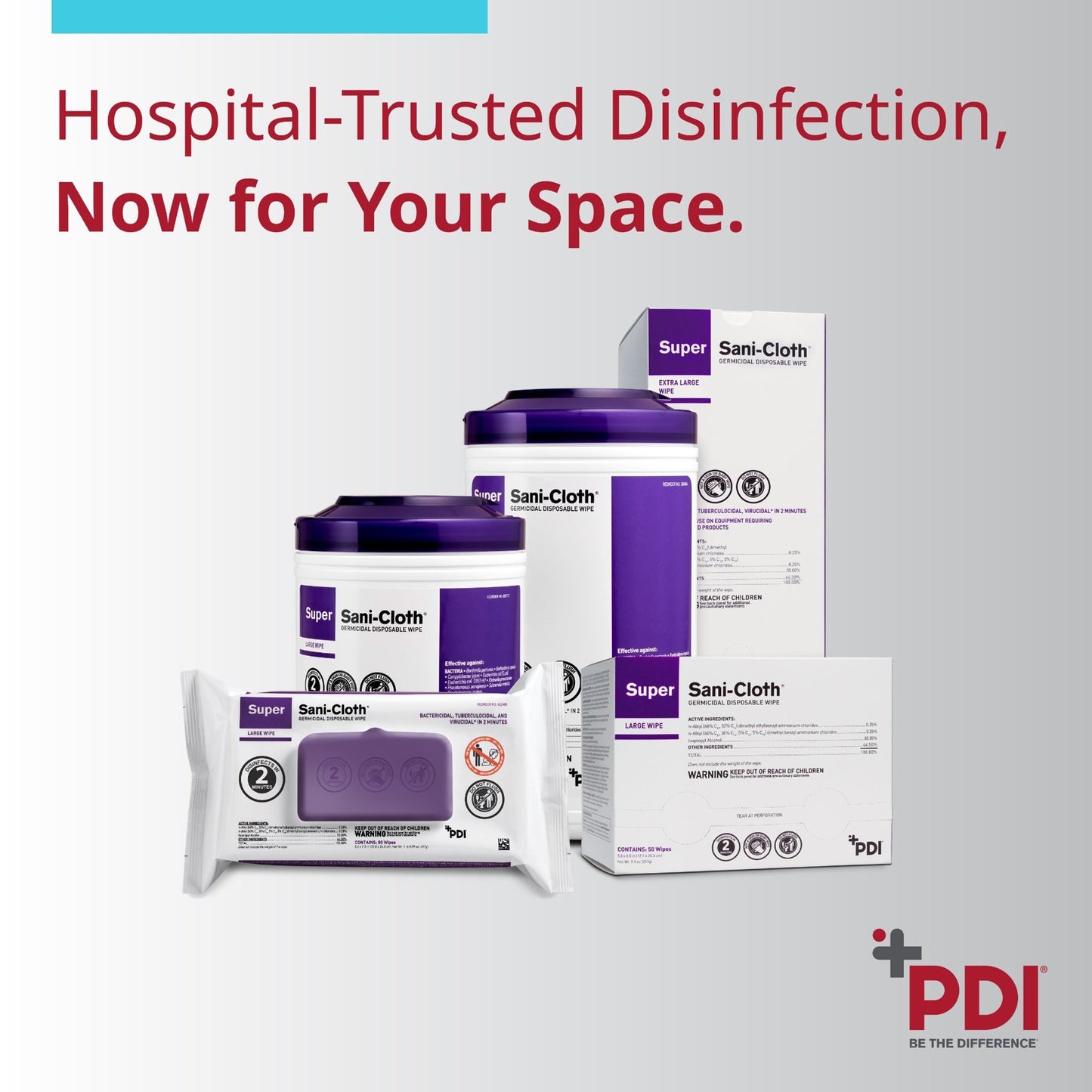 WIPE, SANICLOTH GERMICIDE 11 3/4"X11 1/2" (50/SL)