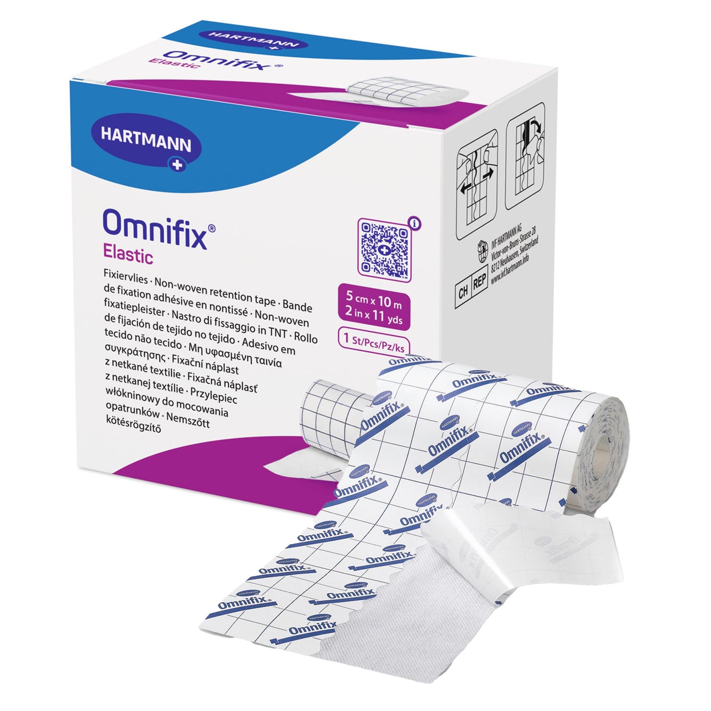 Omnifix® Elastic Dressing Retention Tape with Liner, 2 Inch x 10 Yard, White