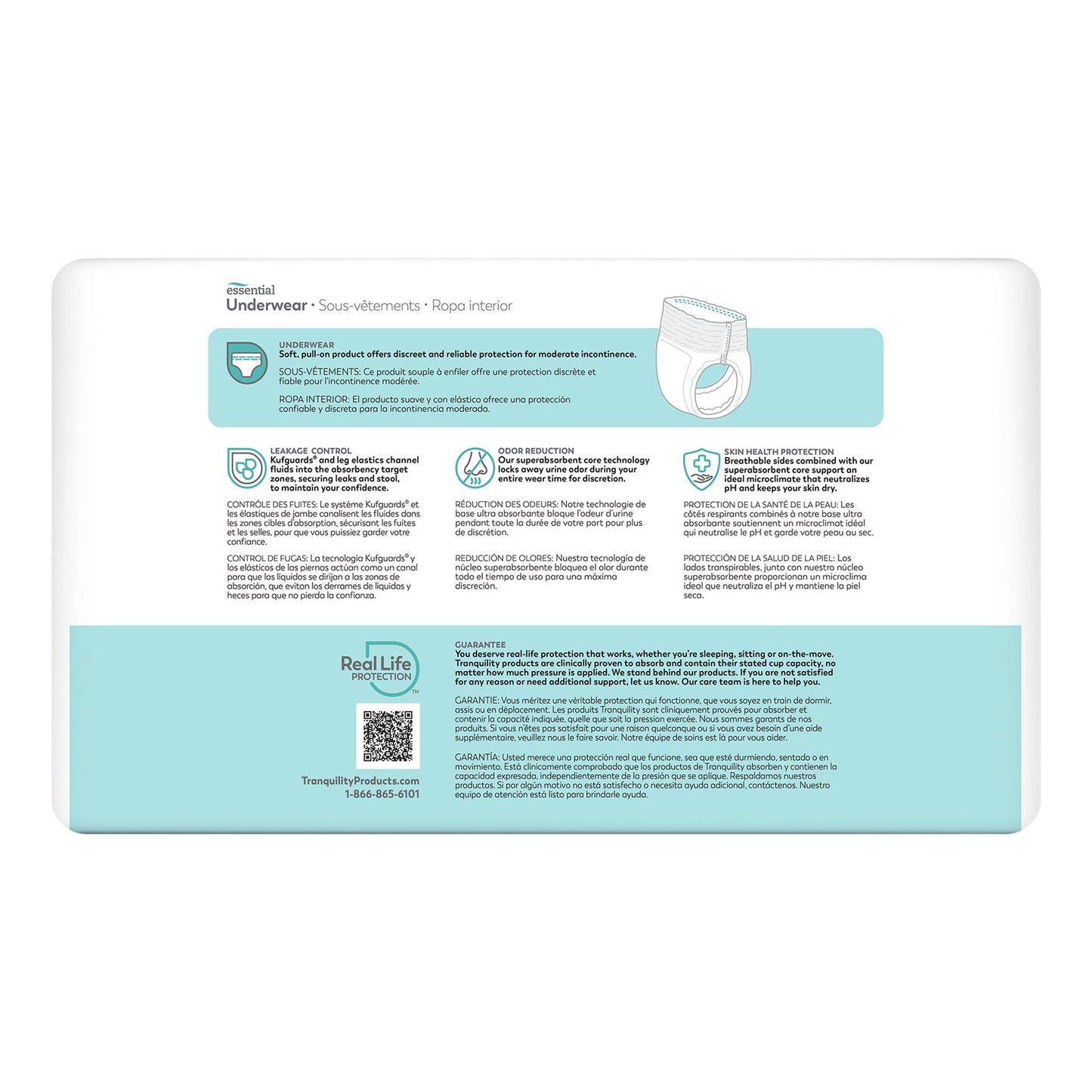 UNDERWEAR, ABSRB TRANQUILITY ESSENT DISP SM (25/BG 4BG/CS)