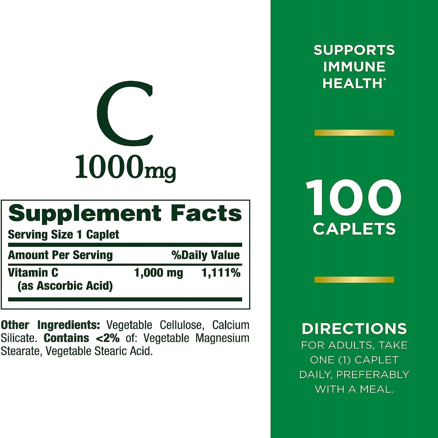 VITAMIN C, CAP NATURES BOUNTY 1000MG (100/BT)