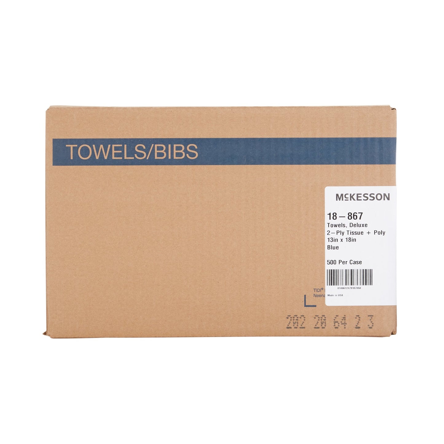 TOWEL, PRO 2PLY/POLY BLU 13X18(500/CS)