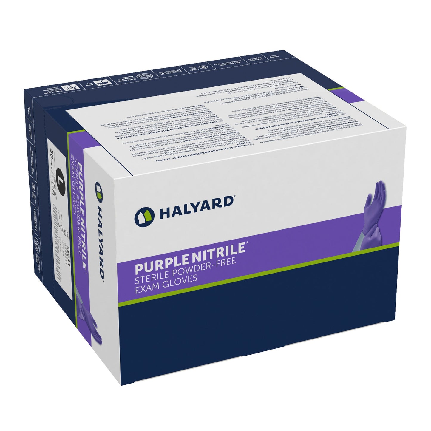 Exam Glove Purple Nitrile® Large Sterile Pair Nitrile Standard Cuff Length Textured Fingertips Purple Chemo Tested / Fentanyl Tested