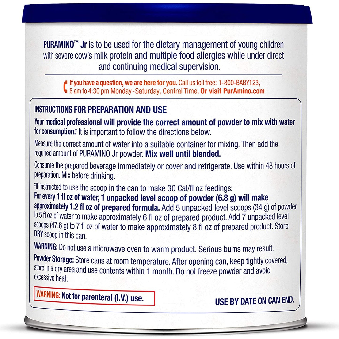 PurAmino™ Jr Pediatric Formula, 14.1-ounce can
