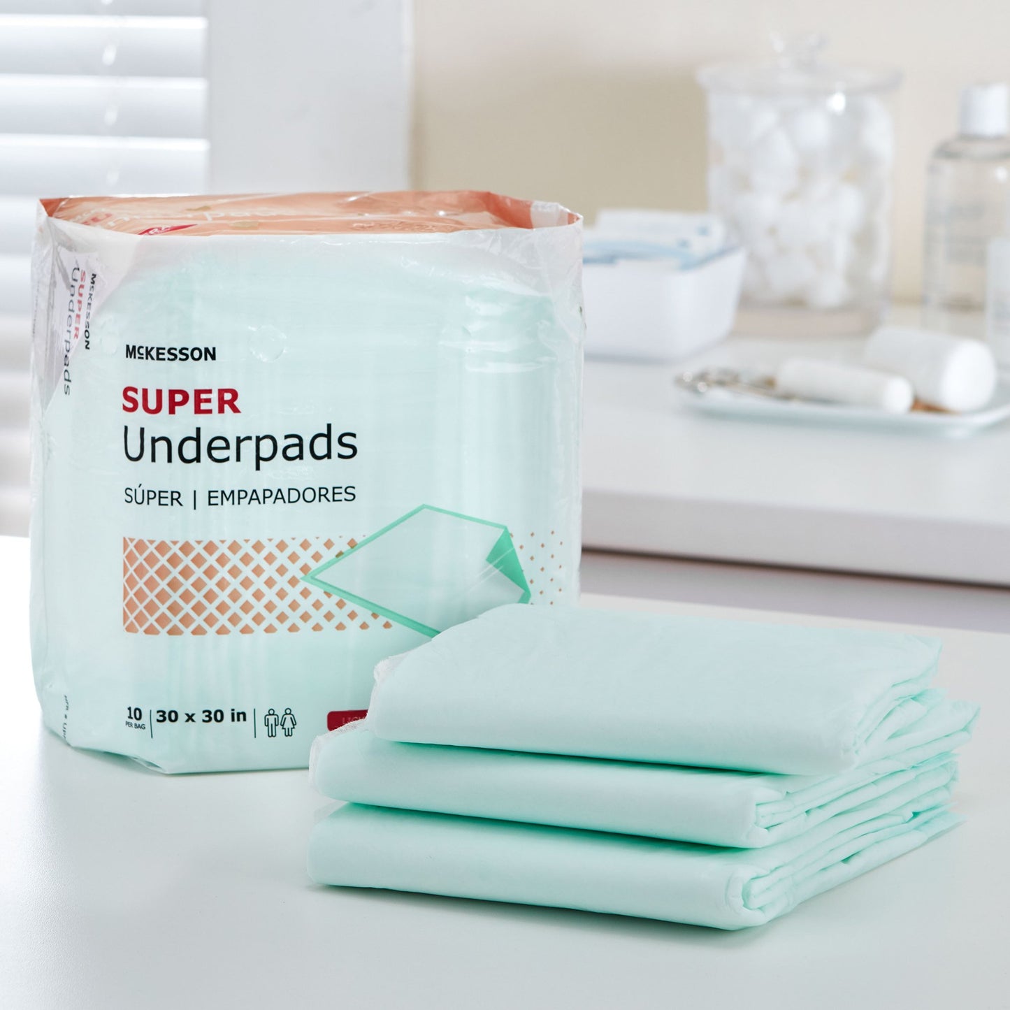 UNDERPAD, MODERATE ABSRB 30"X30" (10/BG 10BG/CS)