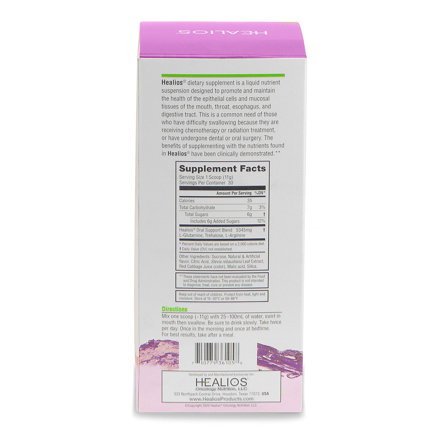 Oral Supplement Healios Grape Flavor Powder 11.64 oz. Jar