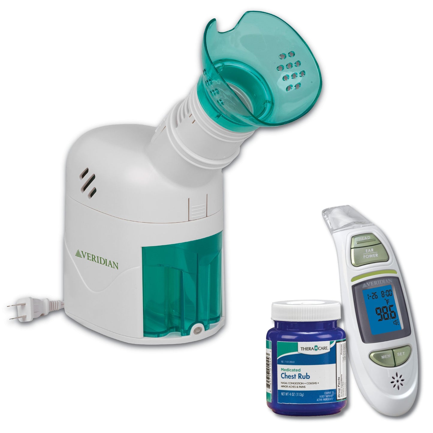 THERAPY SYS, STEAM INHALER/CHEST RUB/THERMOMETER 3PC BNDL