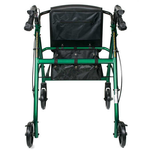 WALKER, ROLLATOR LTWT FOLDING ALUM W/6" WHLS GRN 300LB