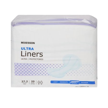 Incontinence Liner McKesson Ultra 27-1/5 Inch Length Heavy Absorbency Polymer Core One Size Fits Most