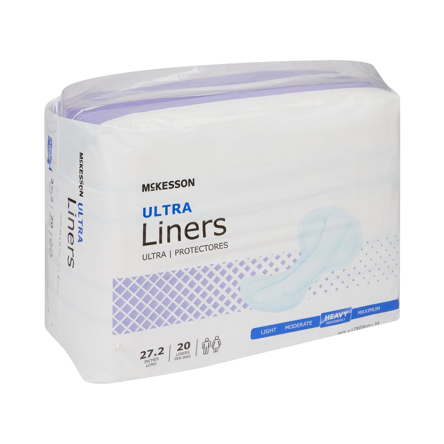 Incontinence Liner McKesson Ultra 27-1/5 Inch Length Heavy Absorbency Polymer Core One Size Fits Most