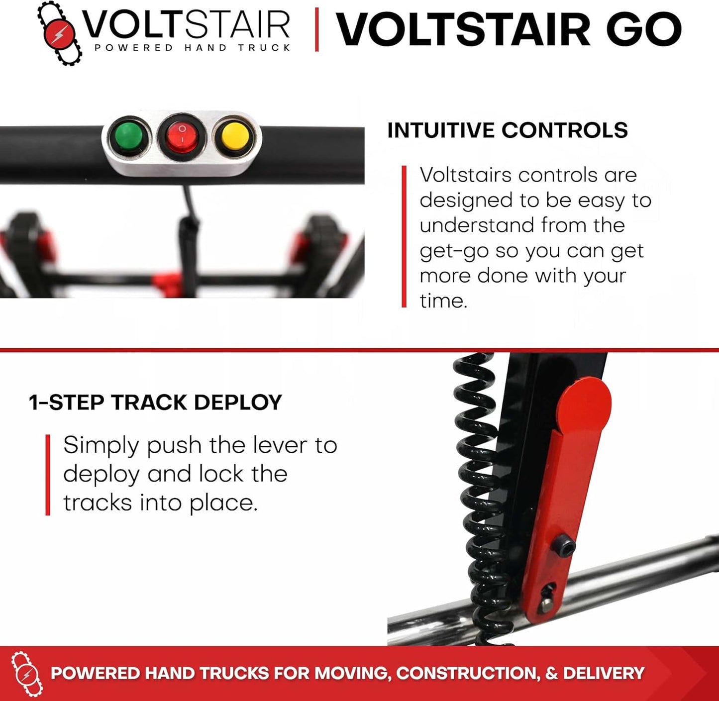 Voltstair GO Powered Motorized Stair Climbing Hand Truck (150 LBS)