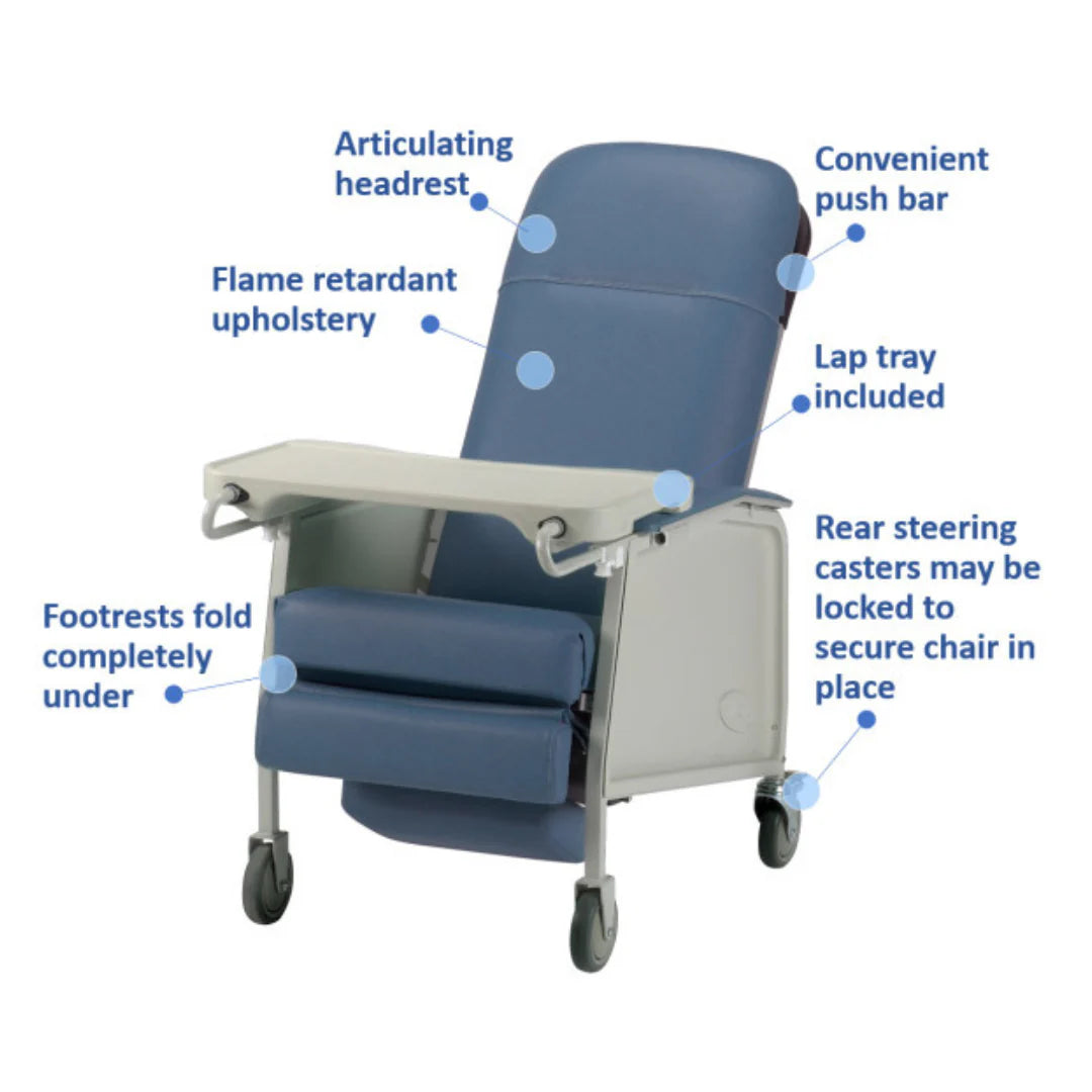 Invacare Traditional Three-Position Recliner, Blueridge