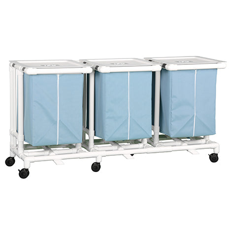 Triple Jumbo Linen Hamper with Foot Pedal