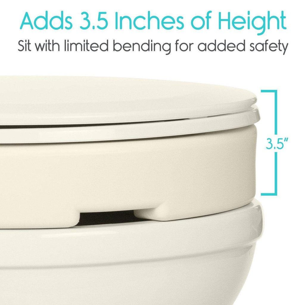 Vive Hinged Raised Toilet Seat Riser