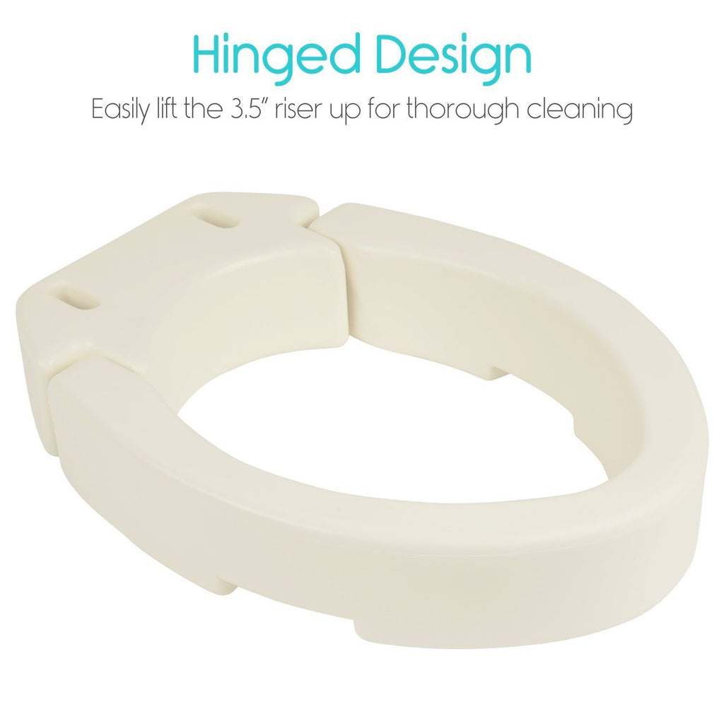 Vive Hinged Raised Toilet Seat Riser