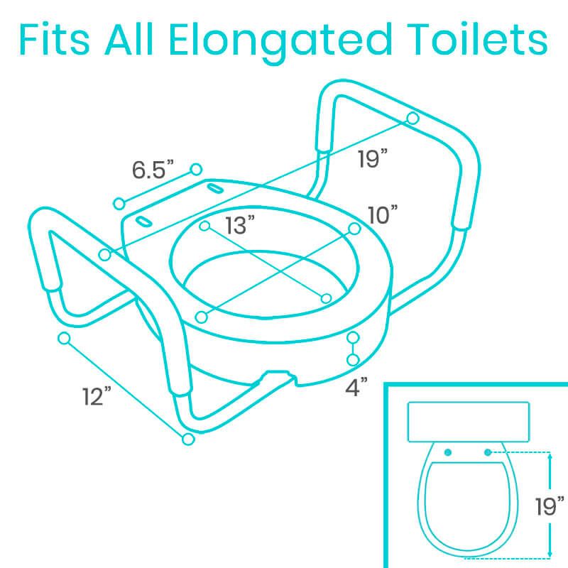 Vive Health Toilet Seat Riser with Arms