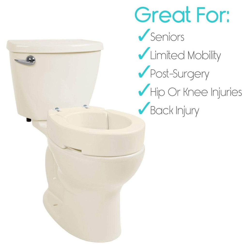 Vive Hinged Raised Toilet Seat Riser