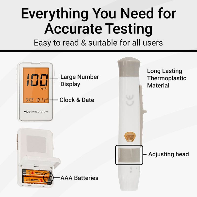 Vive Health Blood Glucose Monitoring System Kit