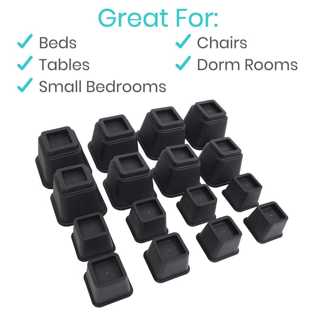 Vive Bed Risers 4-Pack 3 Inches
