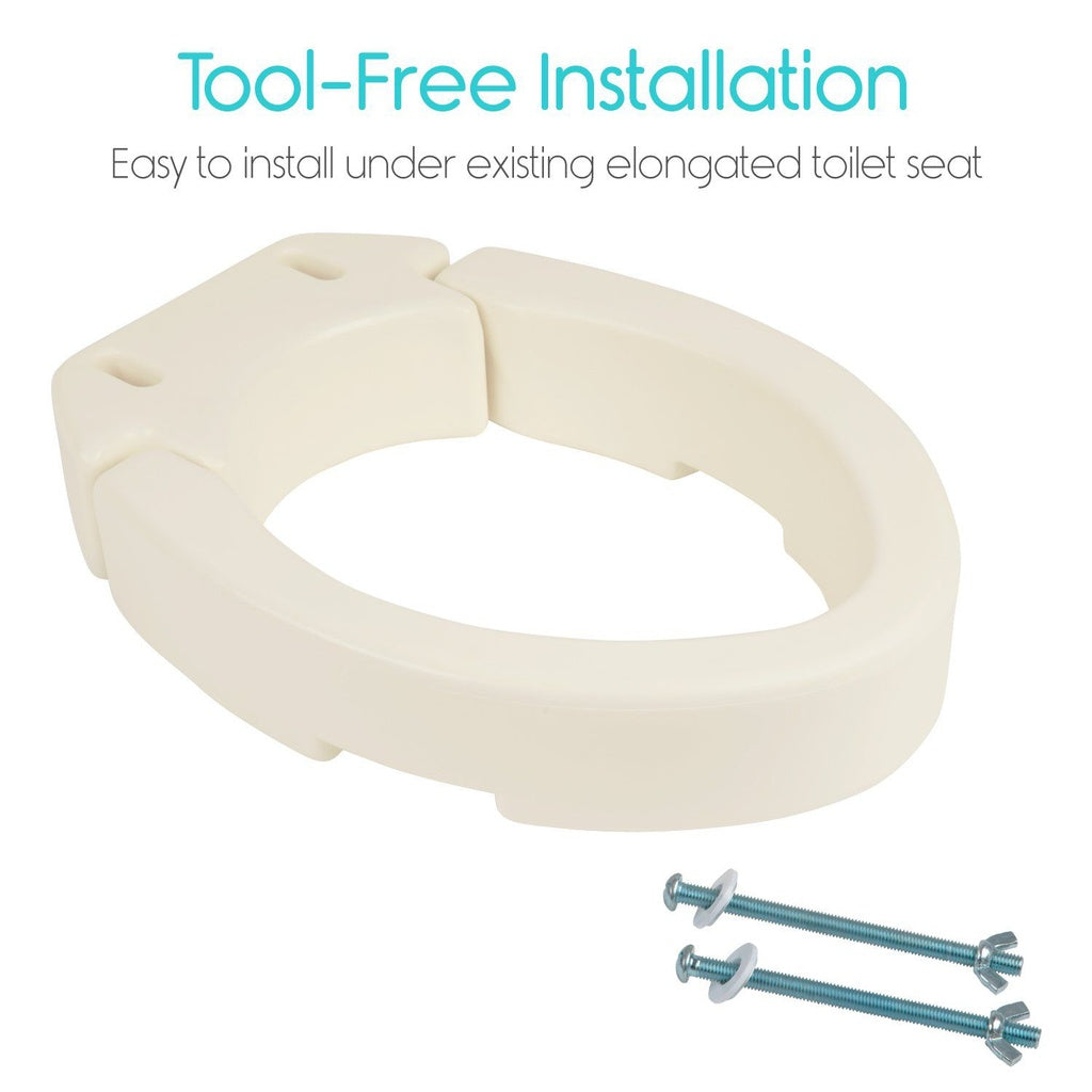 Vive Hinged Raised Toilet Seat Riser