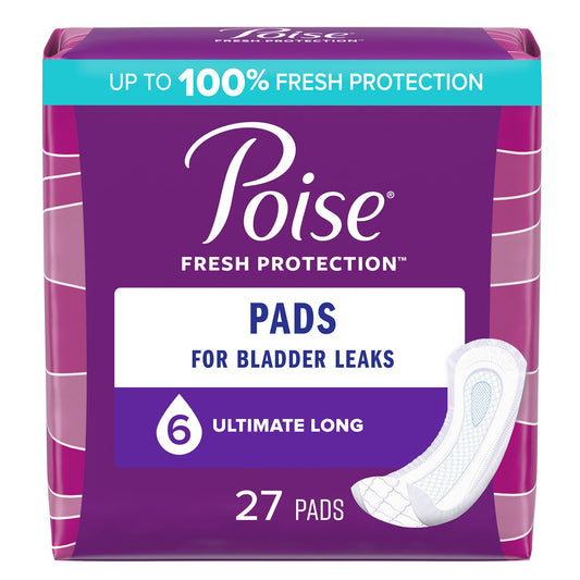 Bladder Control Pad Poise® Fresh Protection 15.9 Inch Length Heavy Absorbency Sodium Polyacrylate Core One Size Fits Most