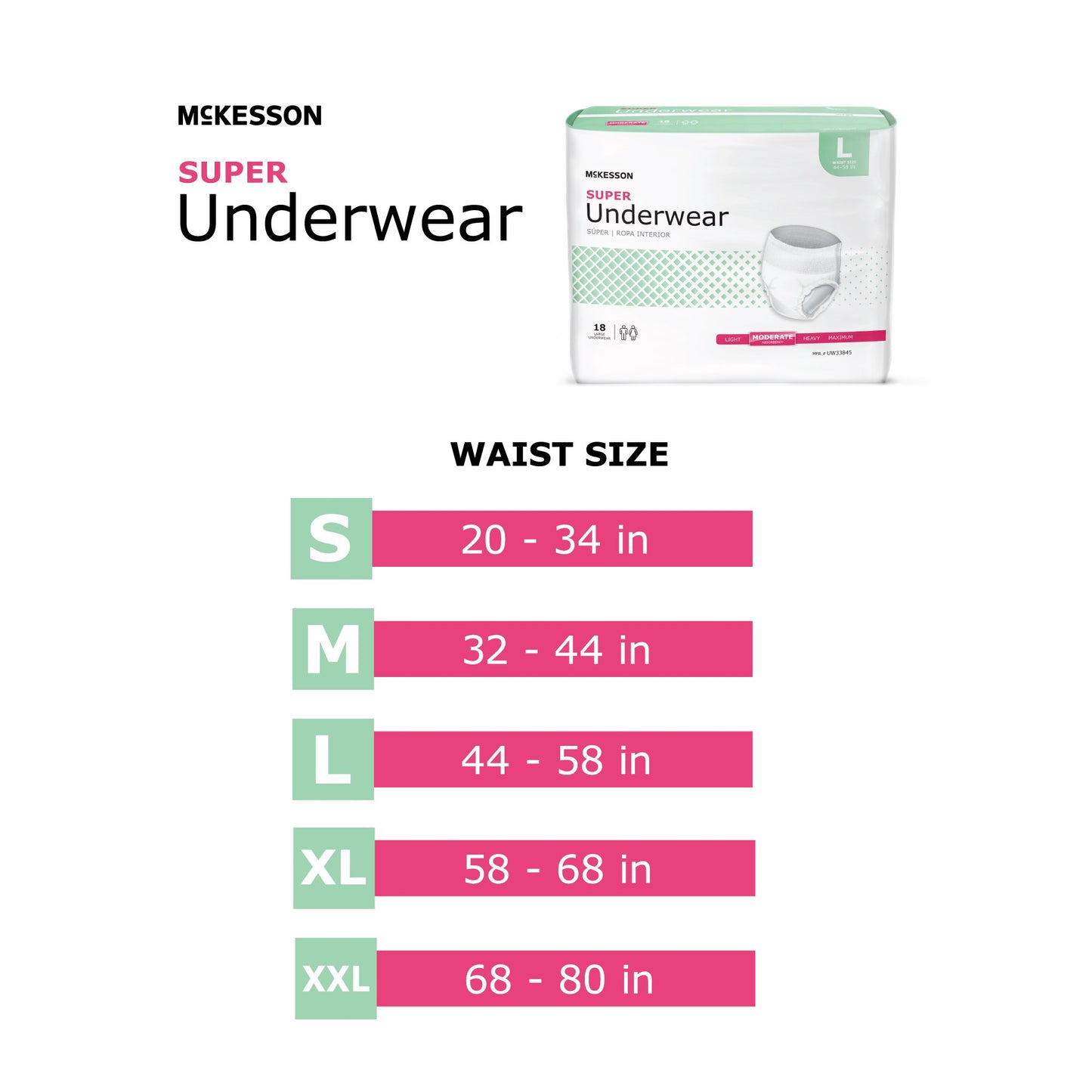 Unisex Adult Absorbent Underwear McKesson Pull On with Tear Away Seams X-Large Disposable Moderate Absorbency
