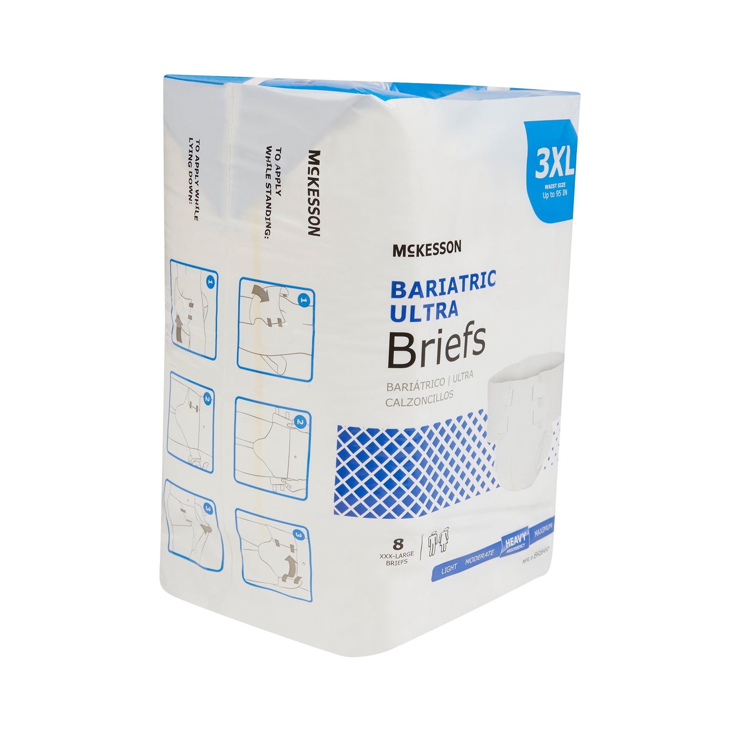 Unisex Adult Incontinence Brief McKesson Ultra Bariatric 3X-Large Disposable Heavy Absorbency