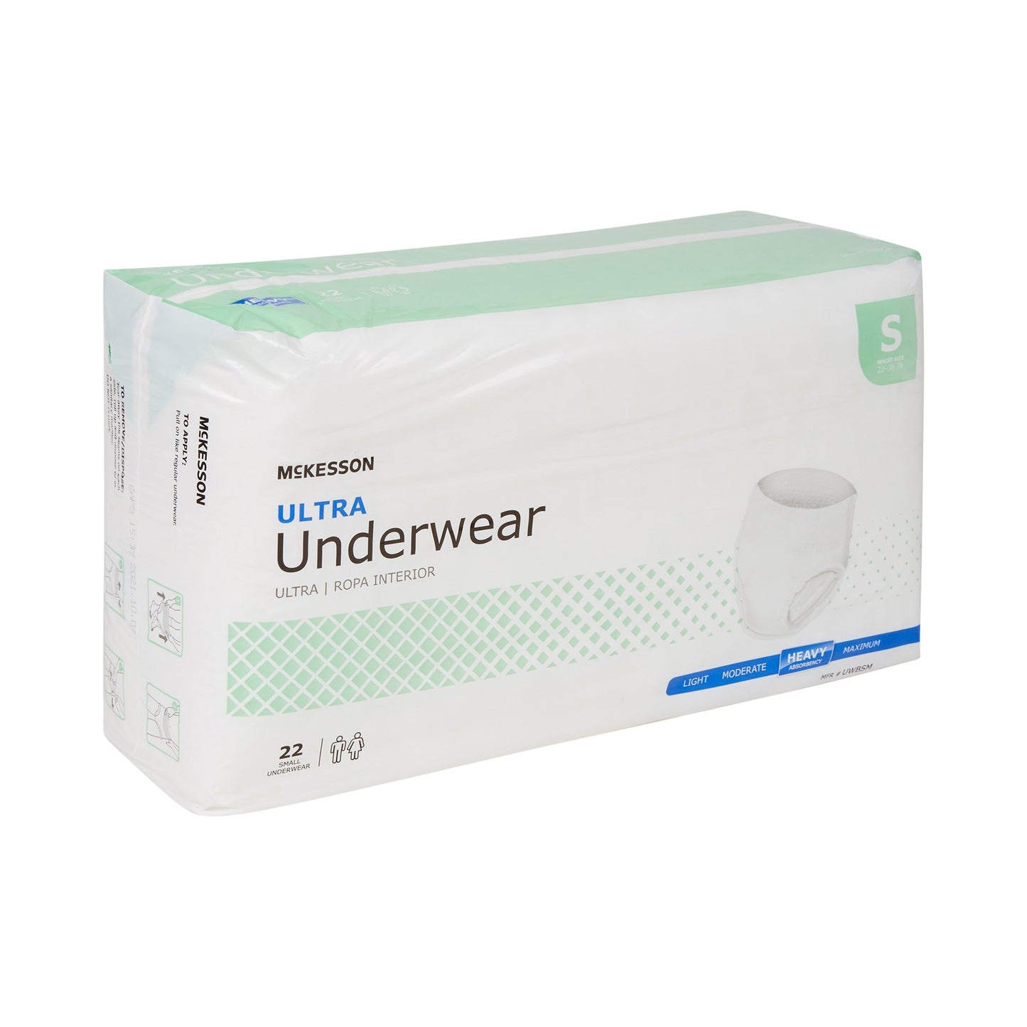 Unisex Adult Absorbent Underwear McKesson Ultra Pull On with Tear Away Seams Small Disposable Heavy Absorbency