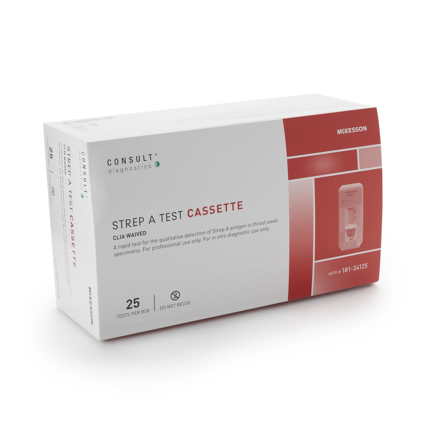Respiratory Test Kit McKesson Consult Strep A Test 25 Tests CLIA Waived